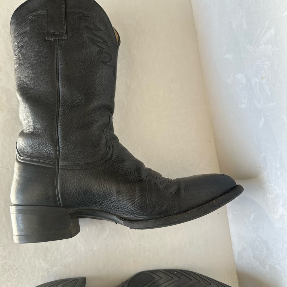 Ariat ATS Western Boots Mens 9 D Black Pull On Pointed Toe Leather 34202 EUC! - Picture 5 of 14